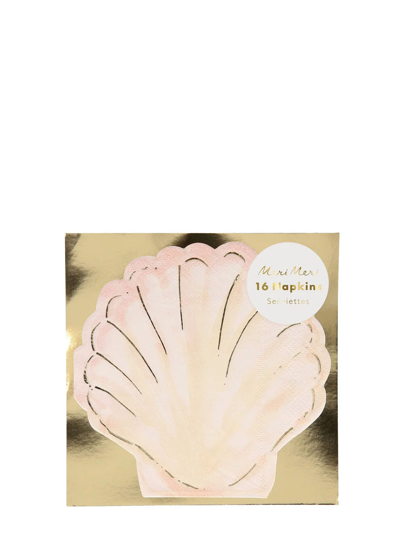 Watercolor clam shell napkins
