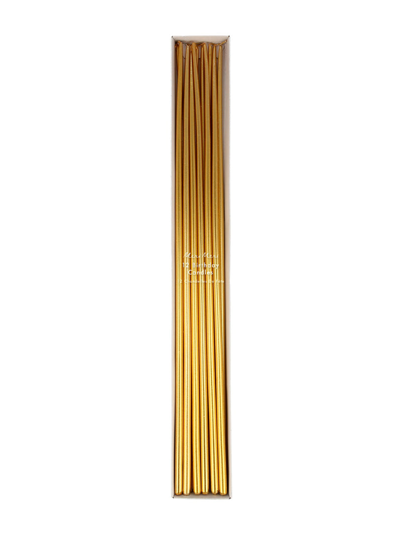 Gold tall tapered candles