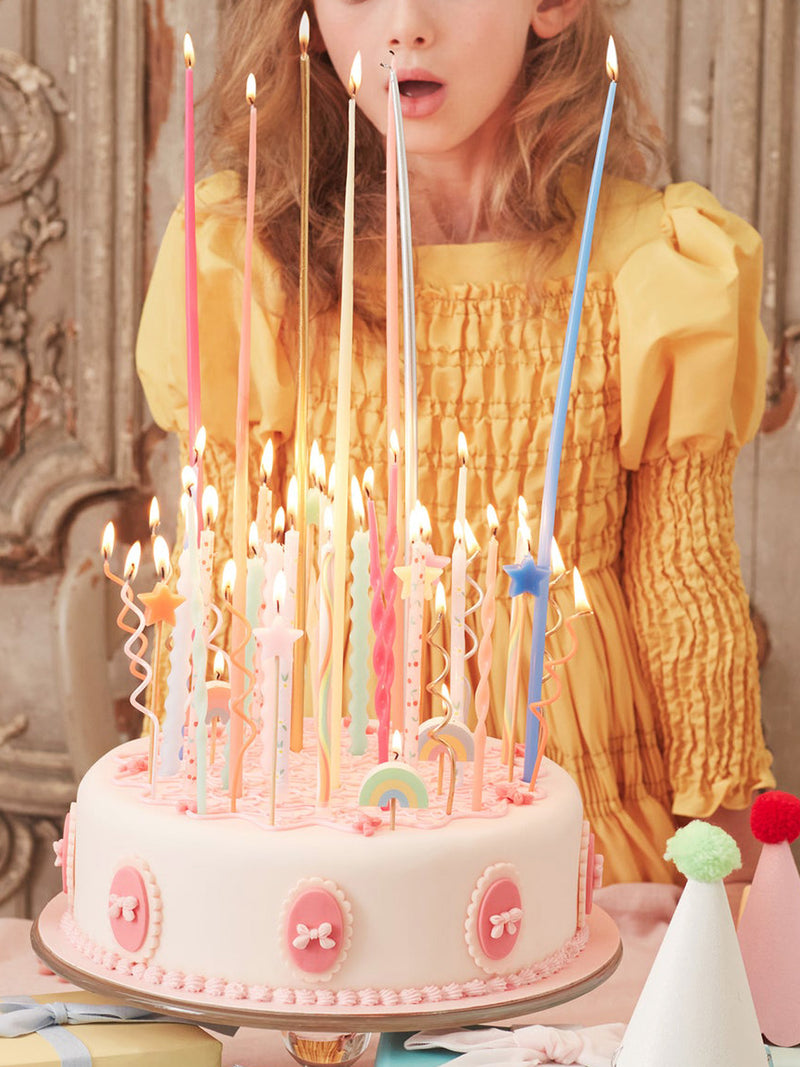 Silver tall tapered candles
