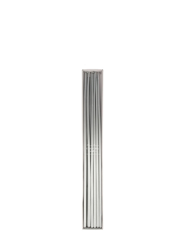 Silver tall tapered candles