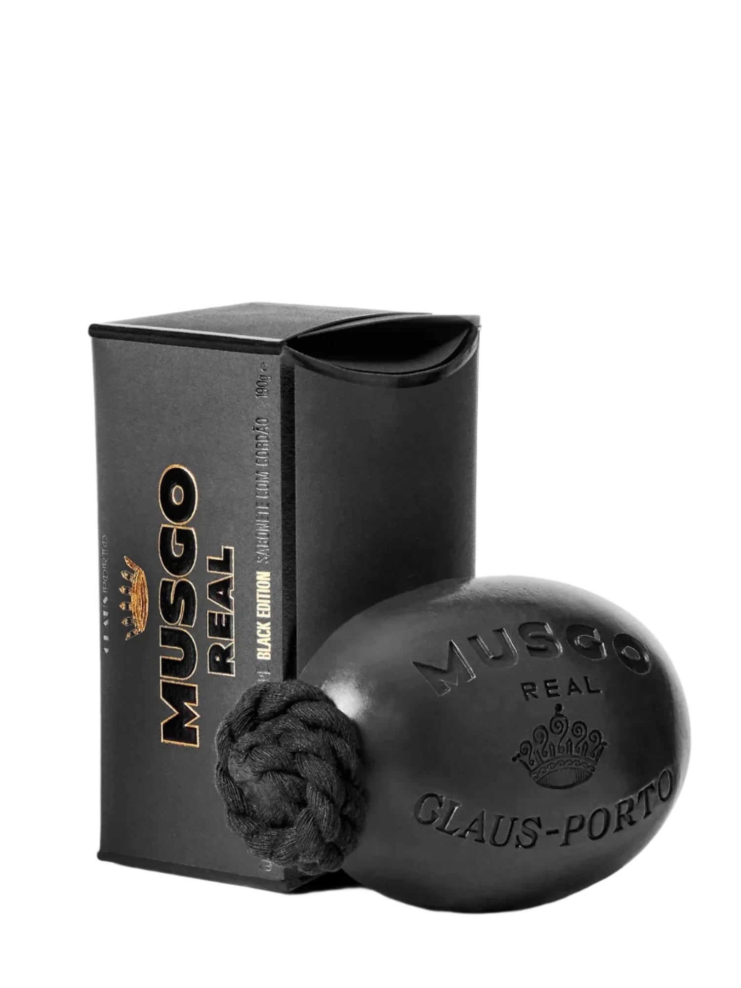 Musgo Real soap on a rope, Black Edition (190g)