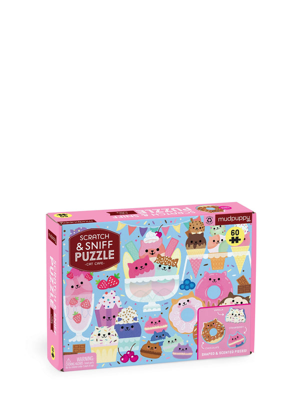 Cat cafe scratch & sniff puzzle (60 pieces)