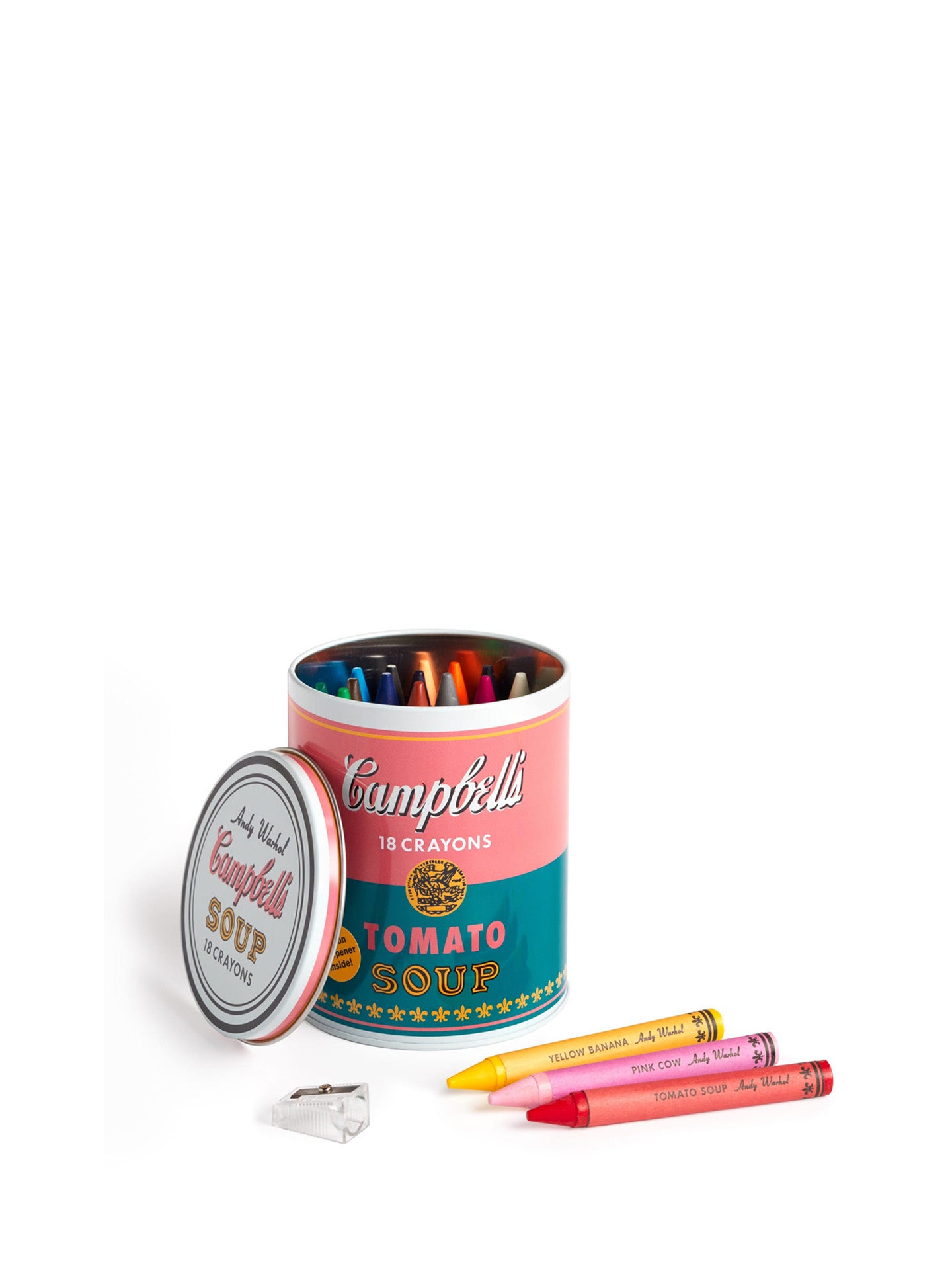 Andy Warhol Soup can crayons and sharpener
