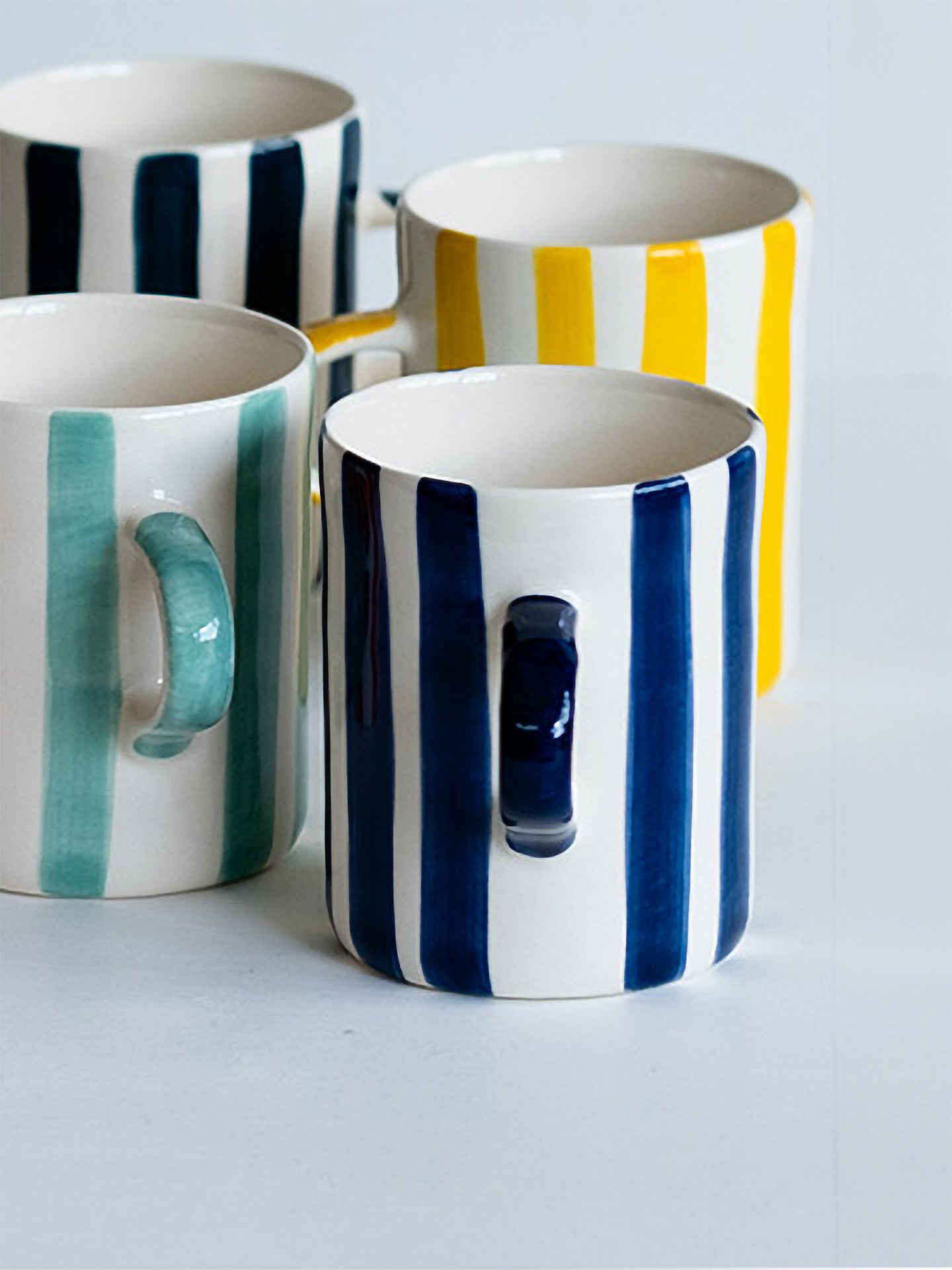 Blue candy stripe demi mug