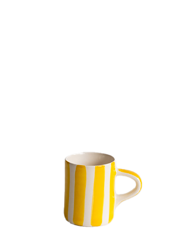 Candy stripe espresso cup, turmeric