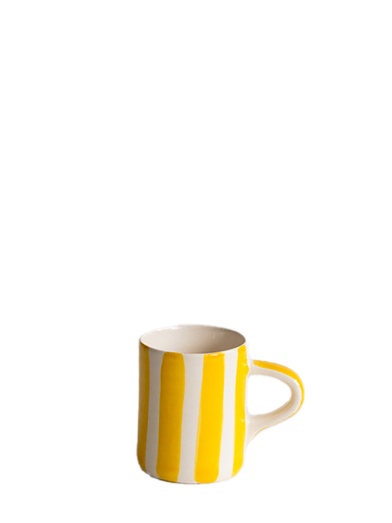 Candy stripe espresso cup, turmeric