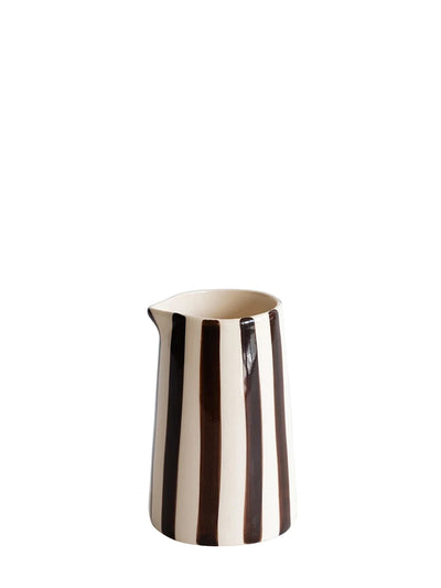 Candy stripe creamer, chocolate brown