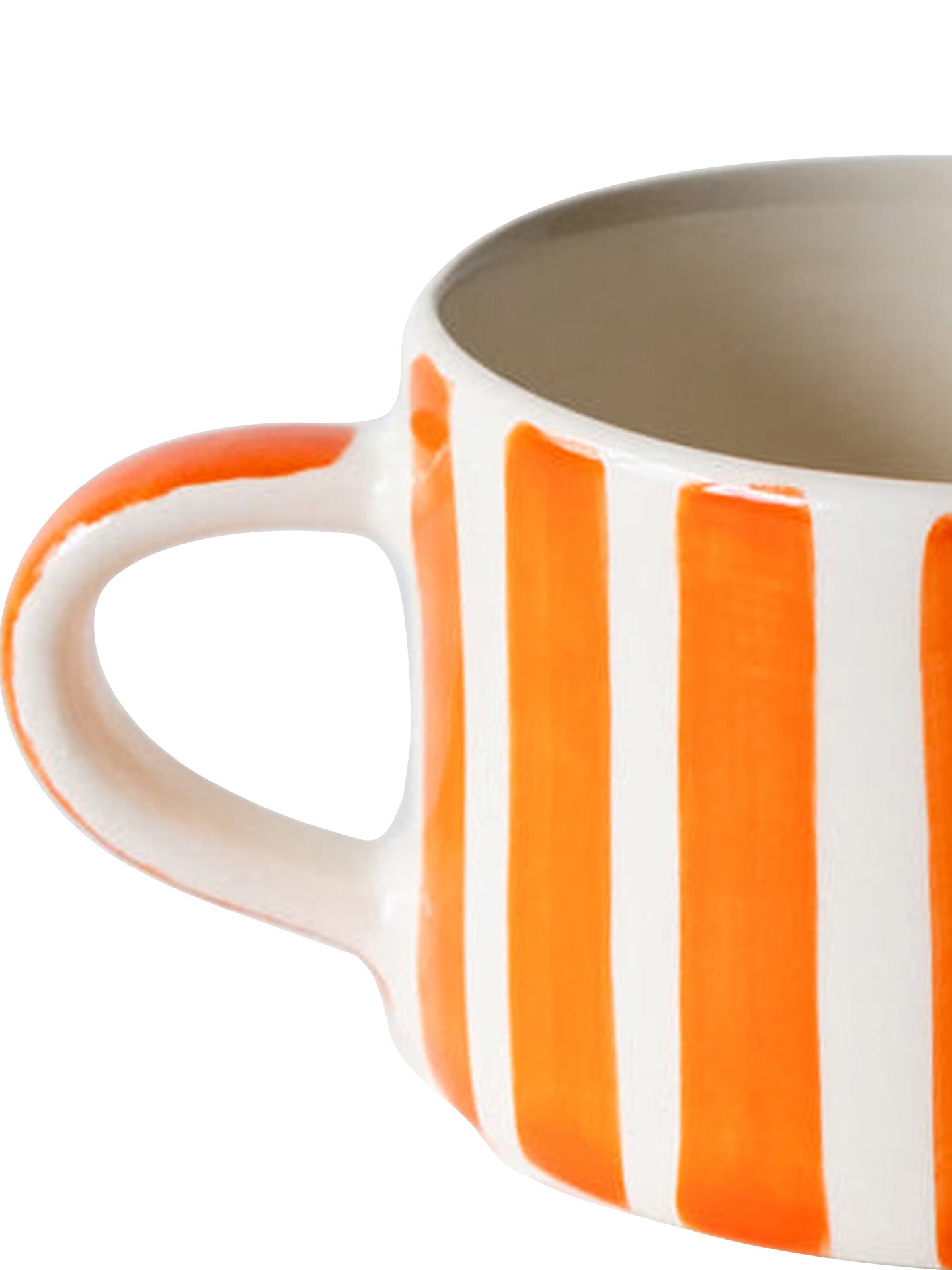 Candy stripe mug, tangerine orange