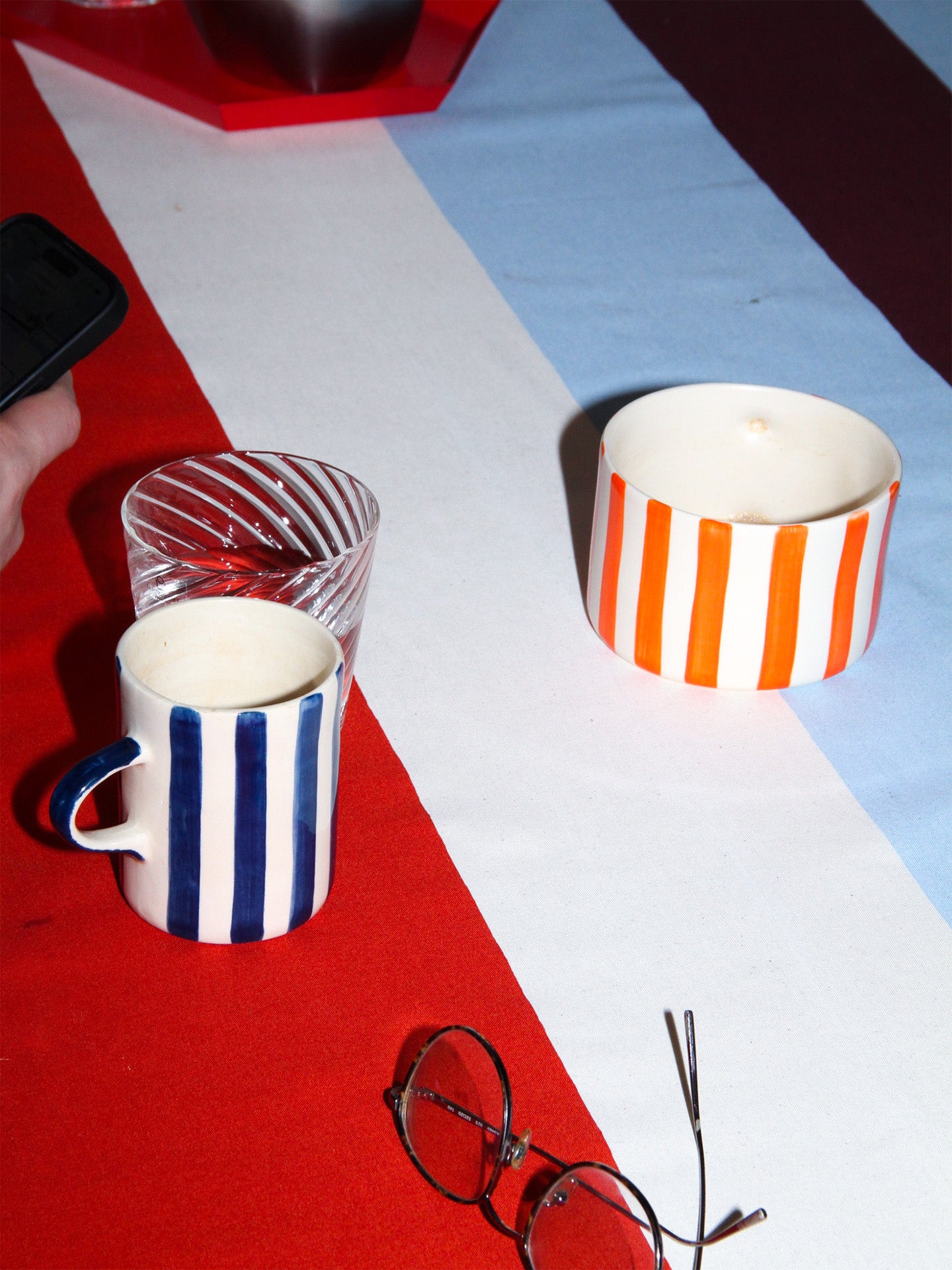 Candy stripe mug, tangerine orange