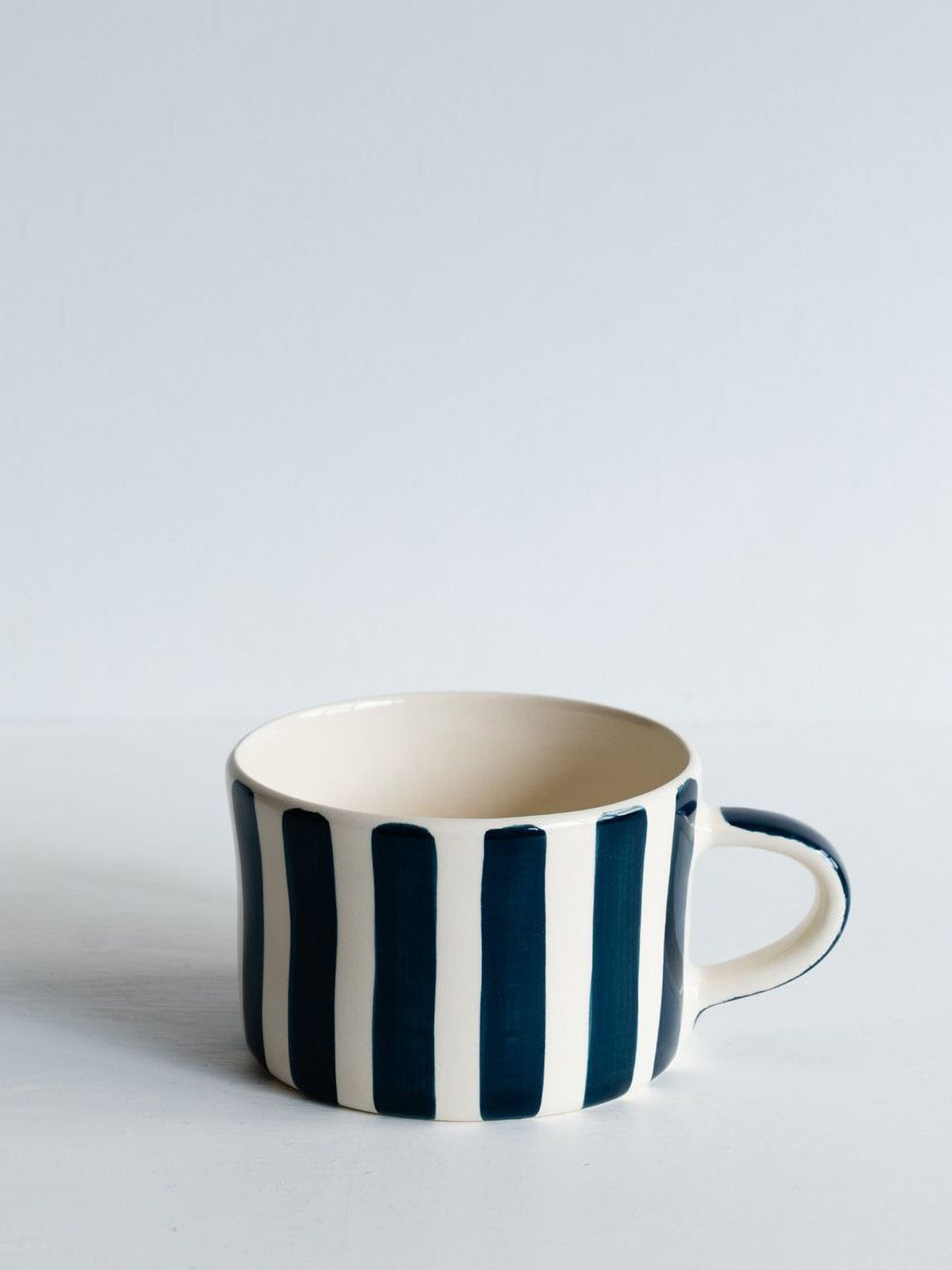 Candy stripe mug, teal blue