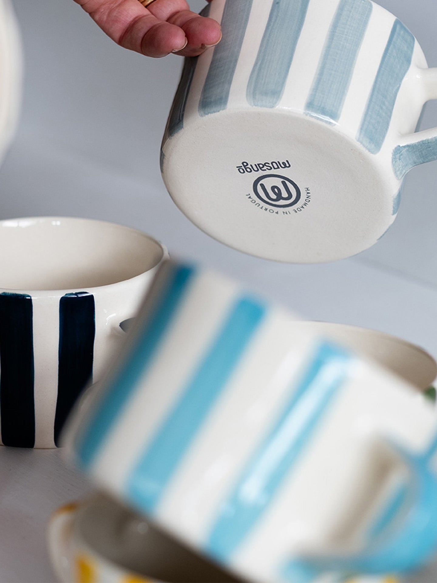 Candy stripe mug, turquoise