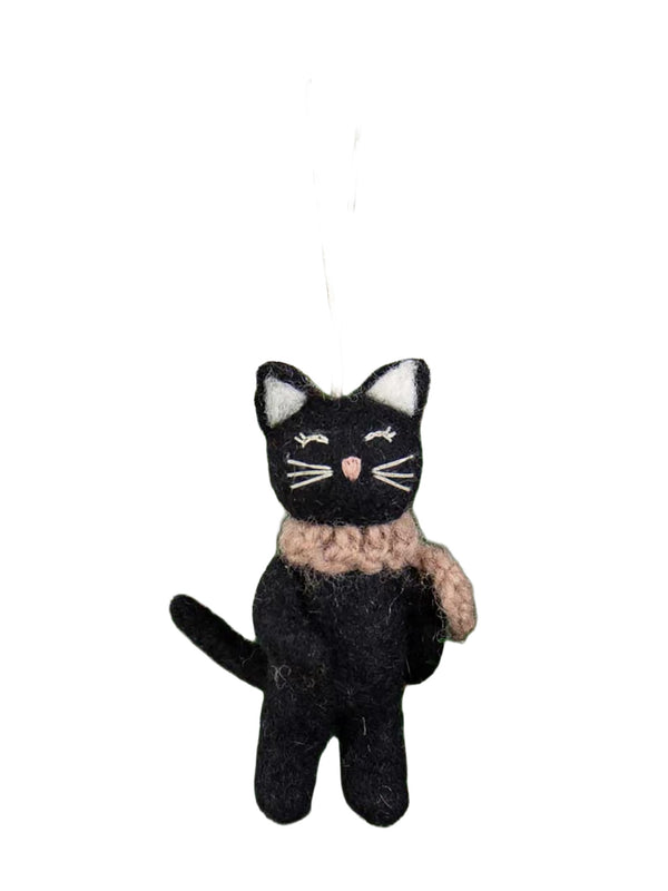 Black cat Christmas ornament