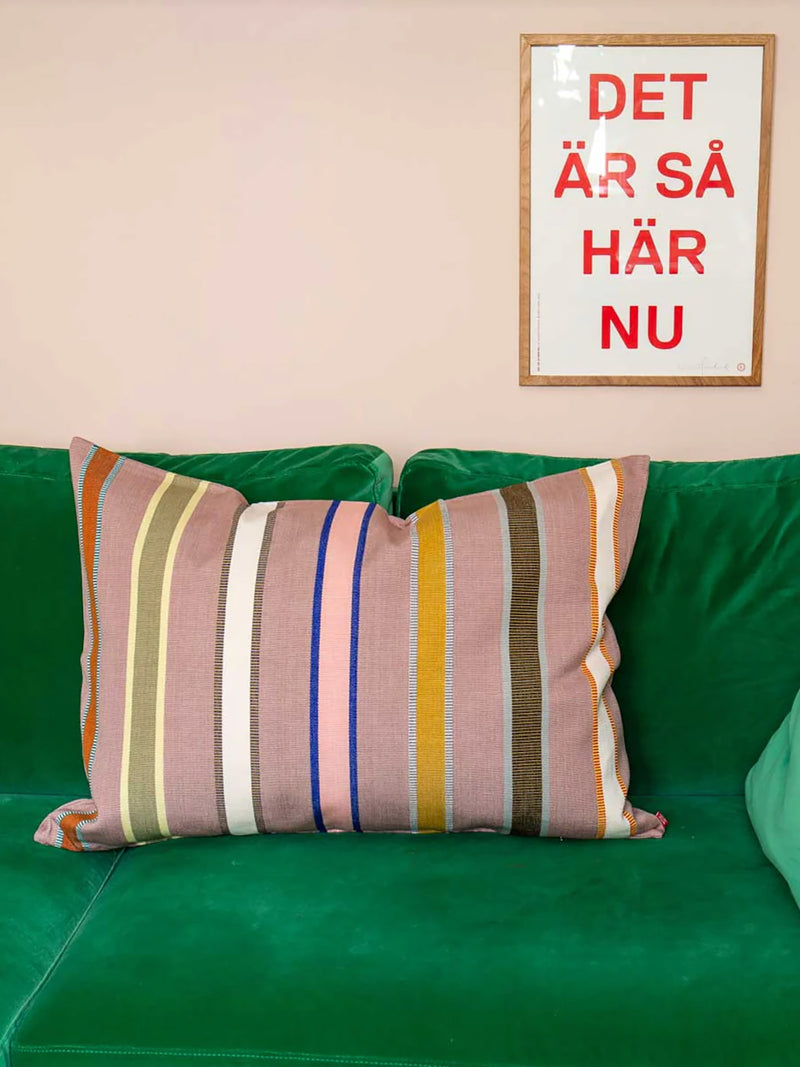 Mable big cushion cover, beige/multi stripes (50×70cm)