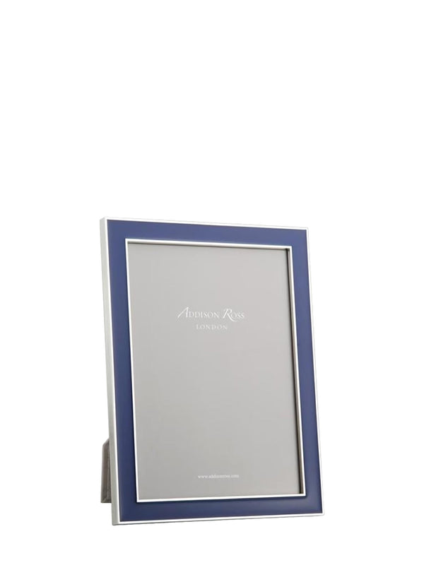 Navy and silver enamel picture frame, small (13 x 18 cm)