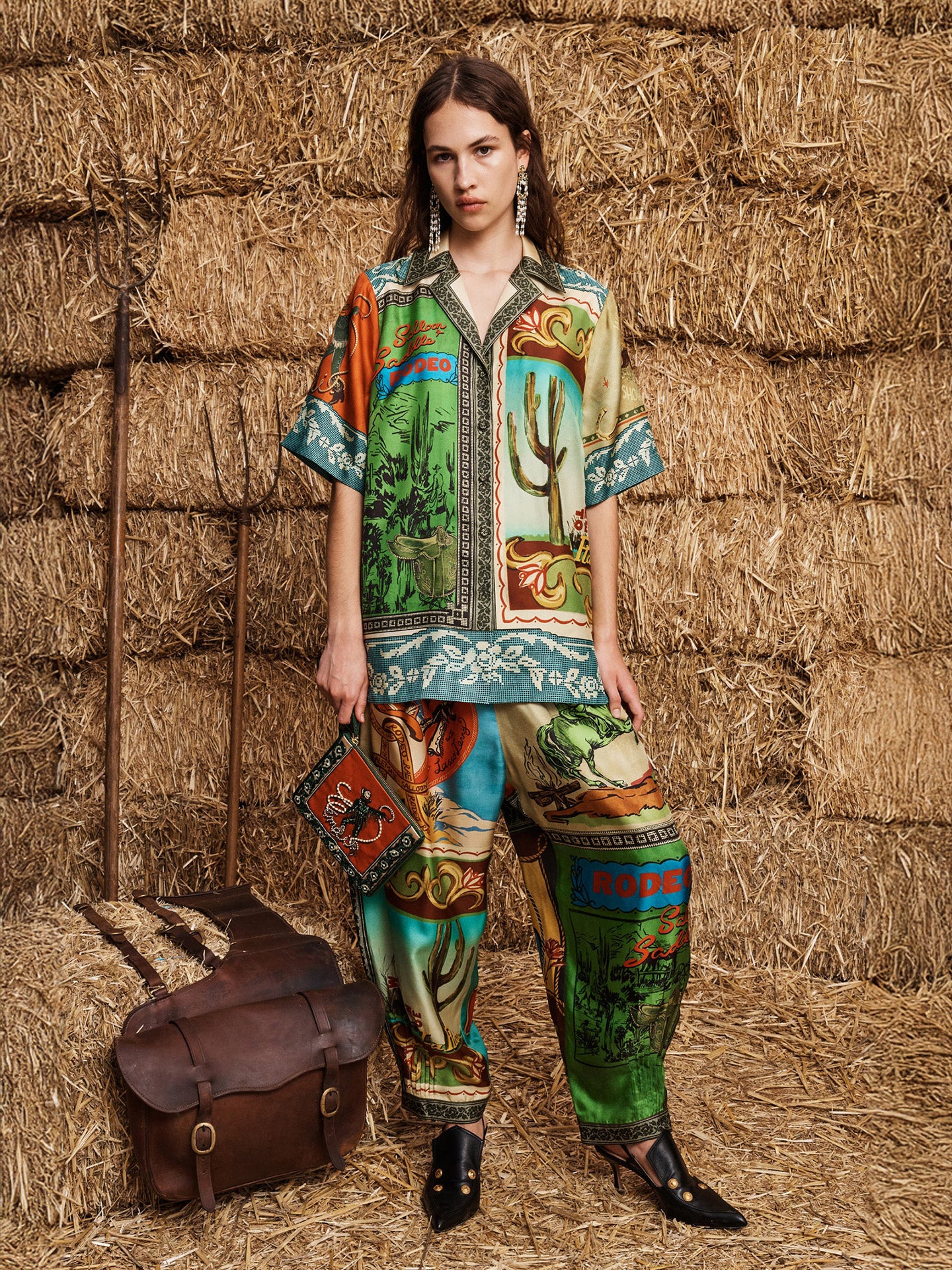 Ace silk shirt, multicoloured