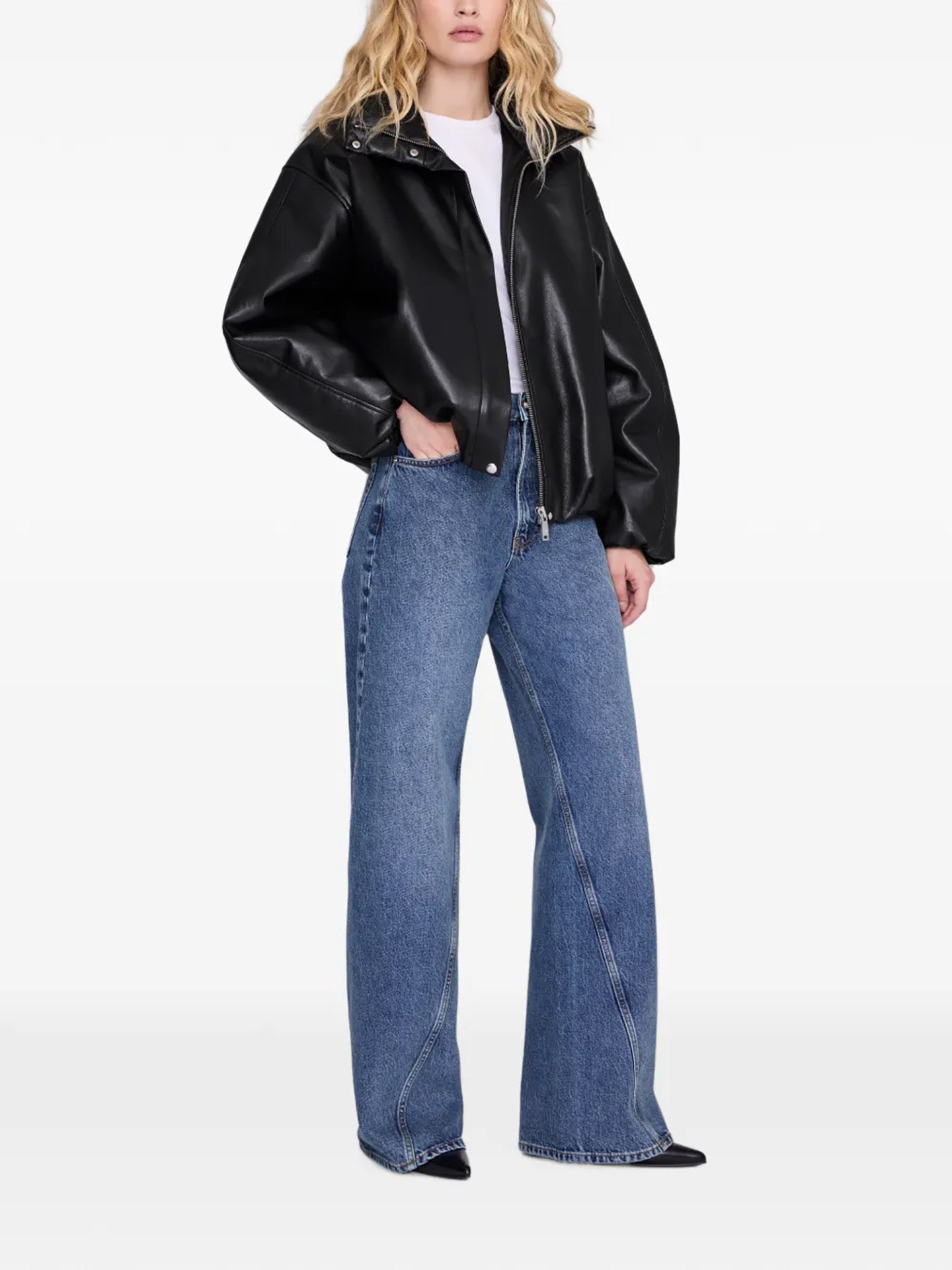 Cyrus jacket, black recycled leather