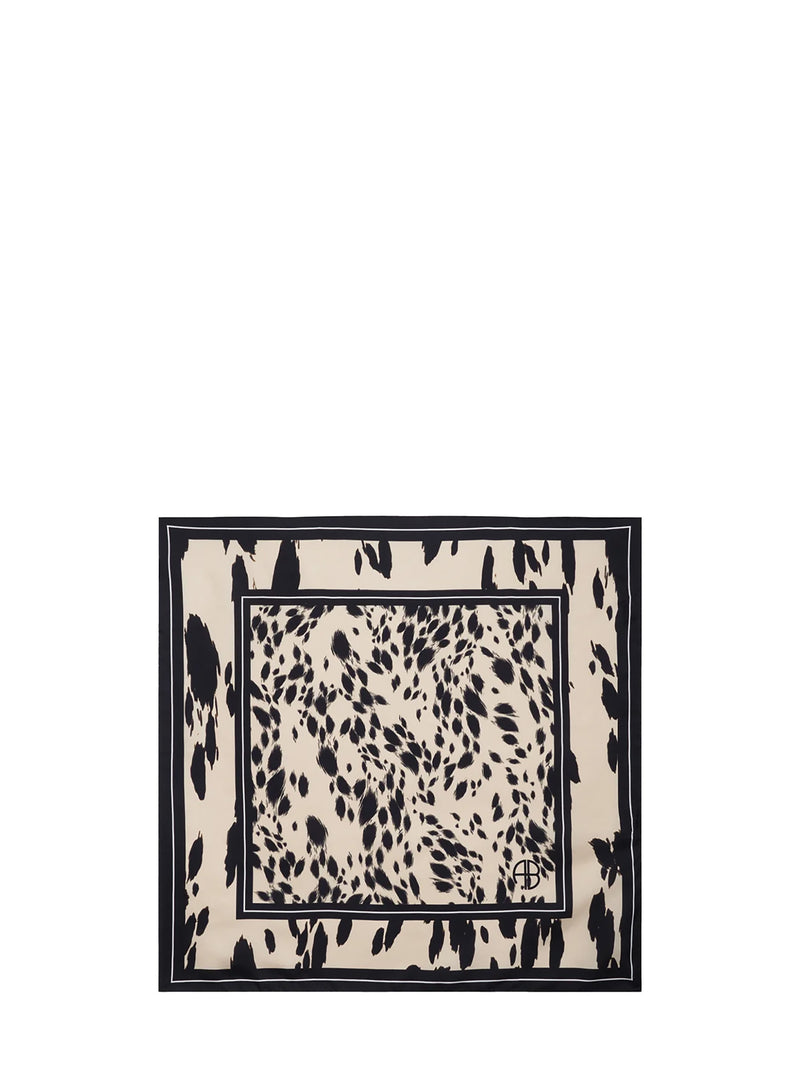 York scarf leopard, pearl white
