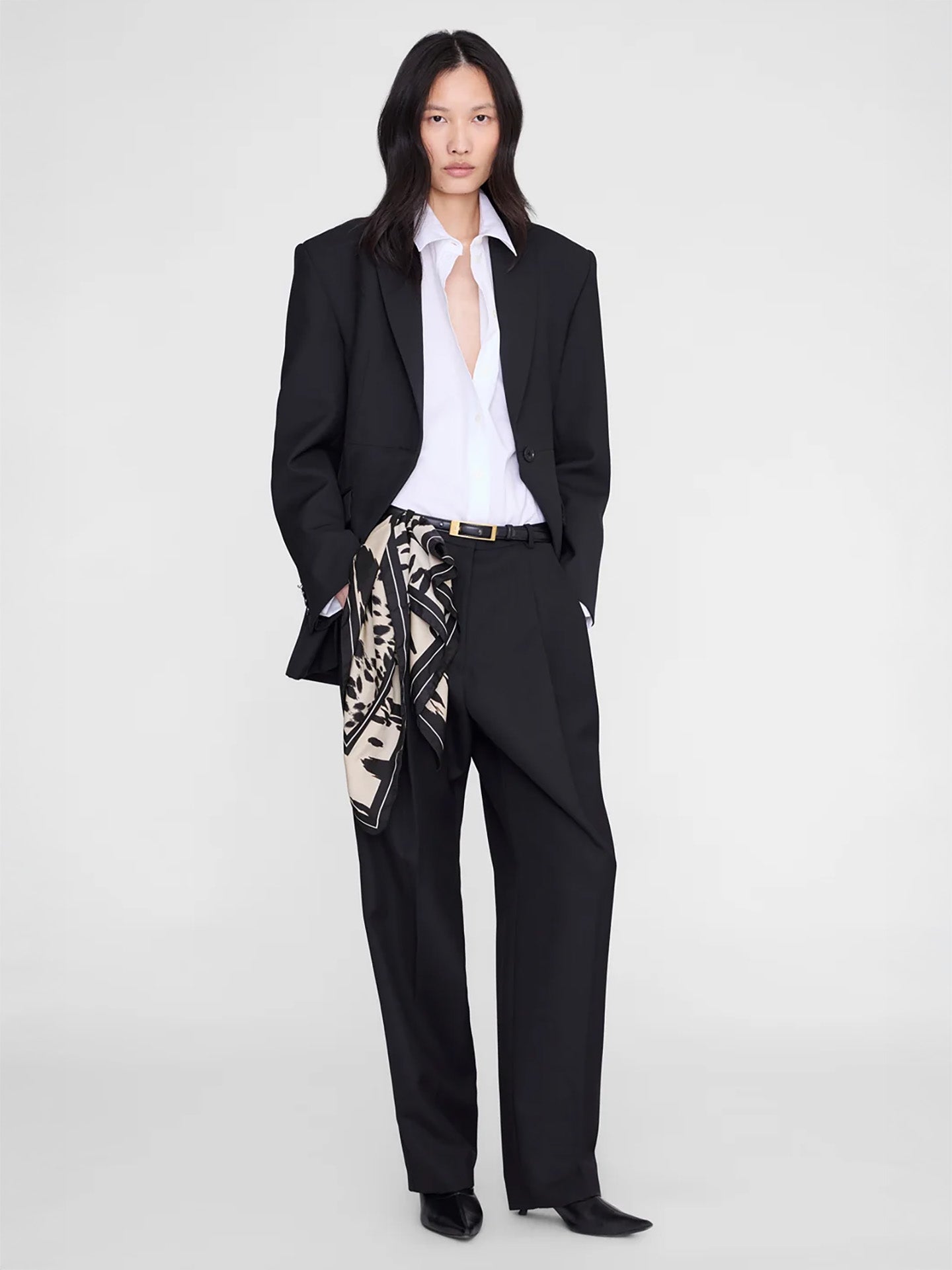 York scarf leopard, pearl white