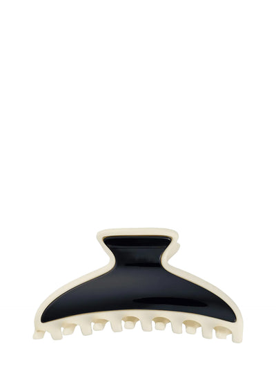 Gatsby hair claw, black with white trim