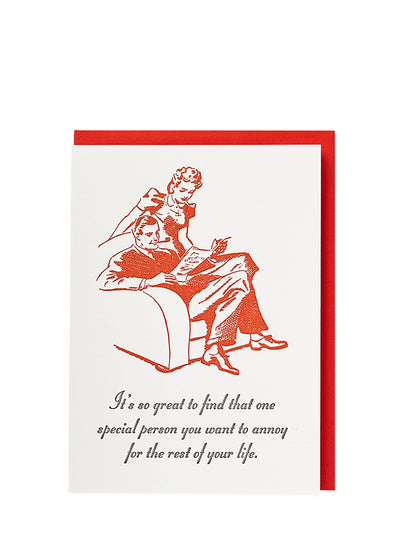 Annoy for the rest of your life large love card