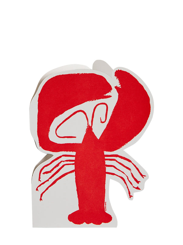 Red and white abstract design on a white background