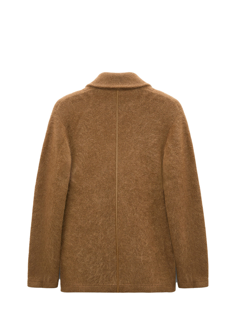 Fluffy statements double breasted jacket, brown