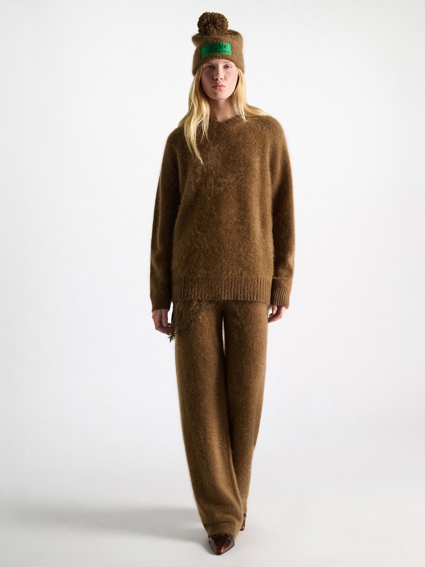 Fluffy statements trousers, brown