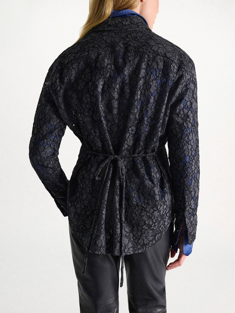 Powerful lace blouse, smoked pearl
