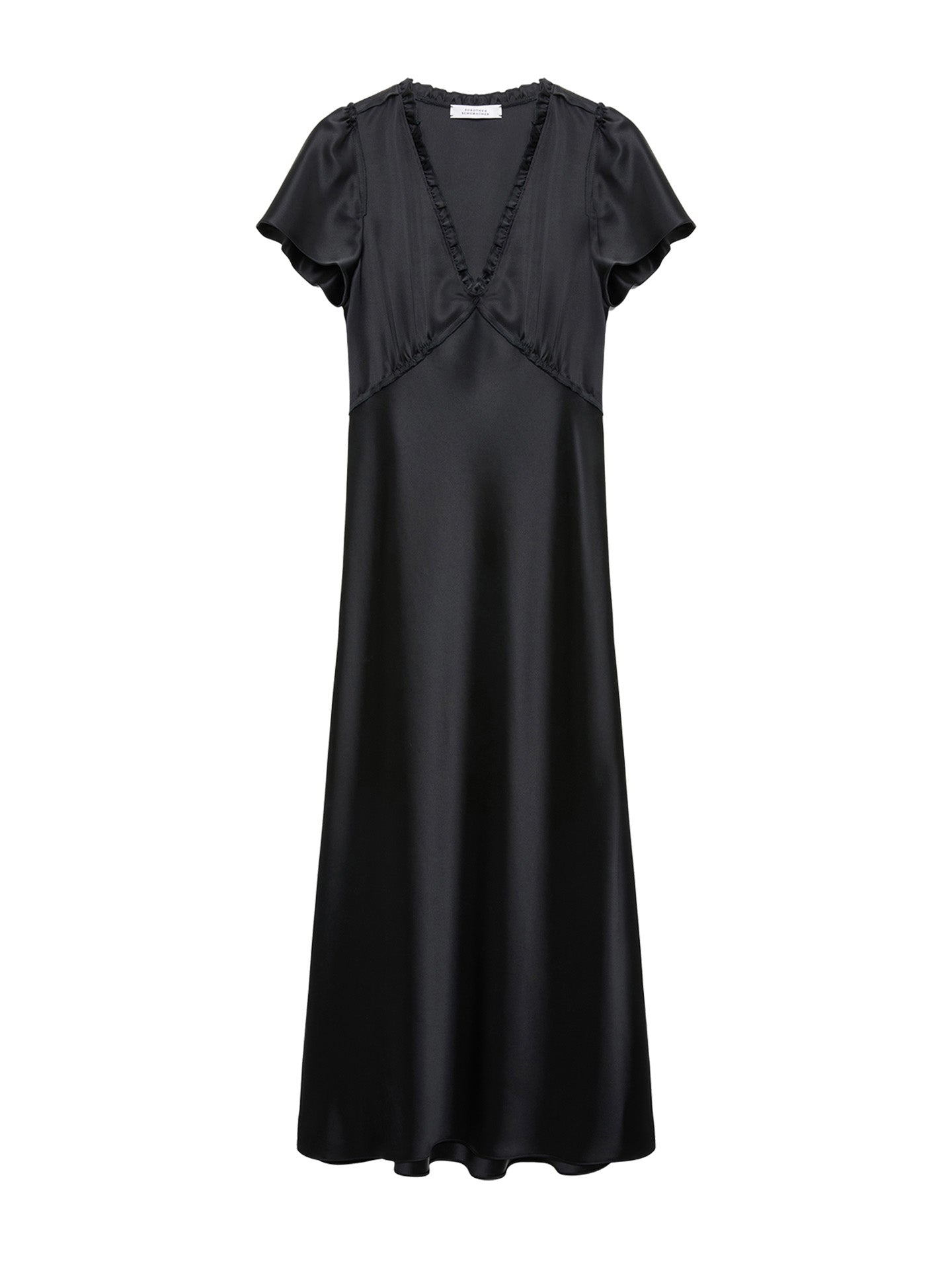 Shiny statement midi dress, black