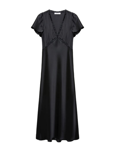 Shiny statement midi dress, black