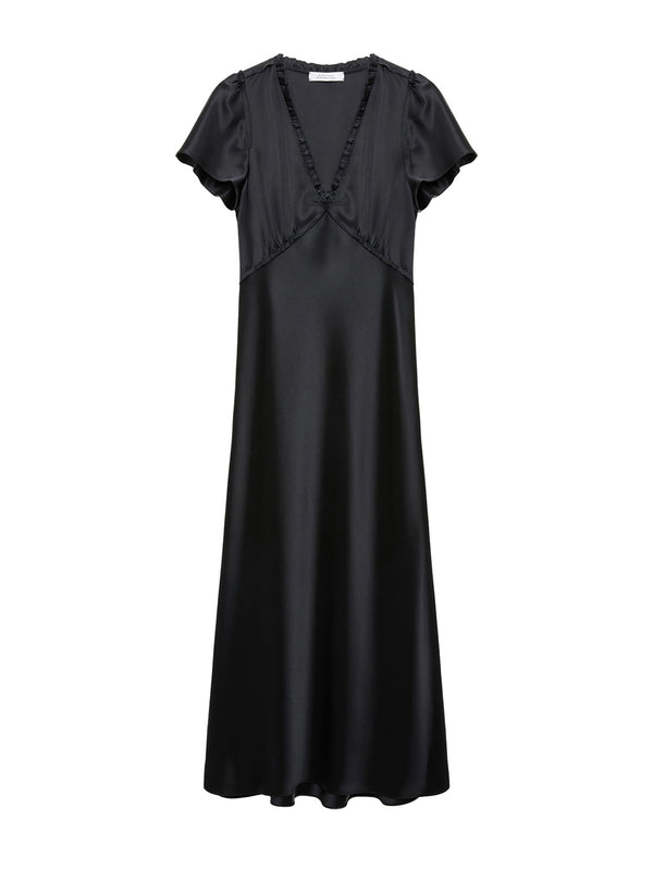 Shiny statement midi dress, black