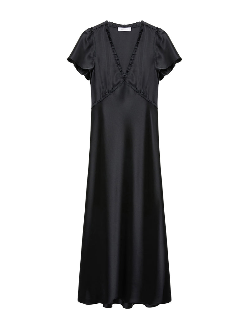 Shiny statement midi dress, black
