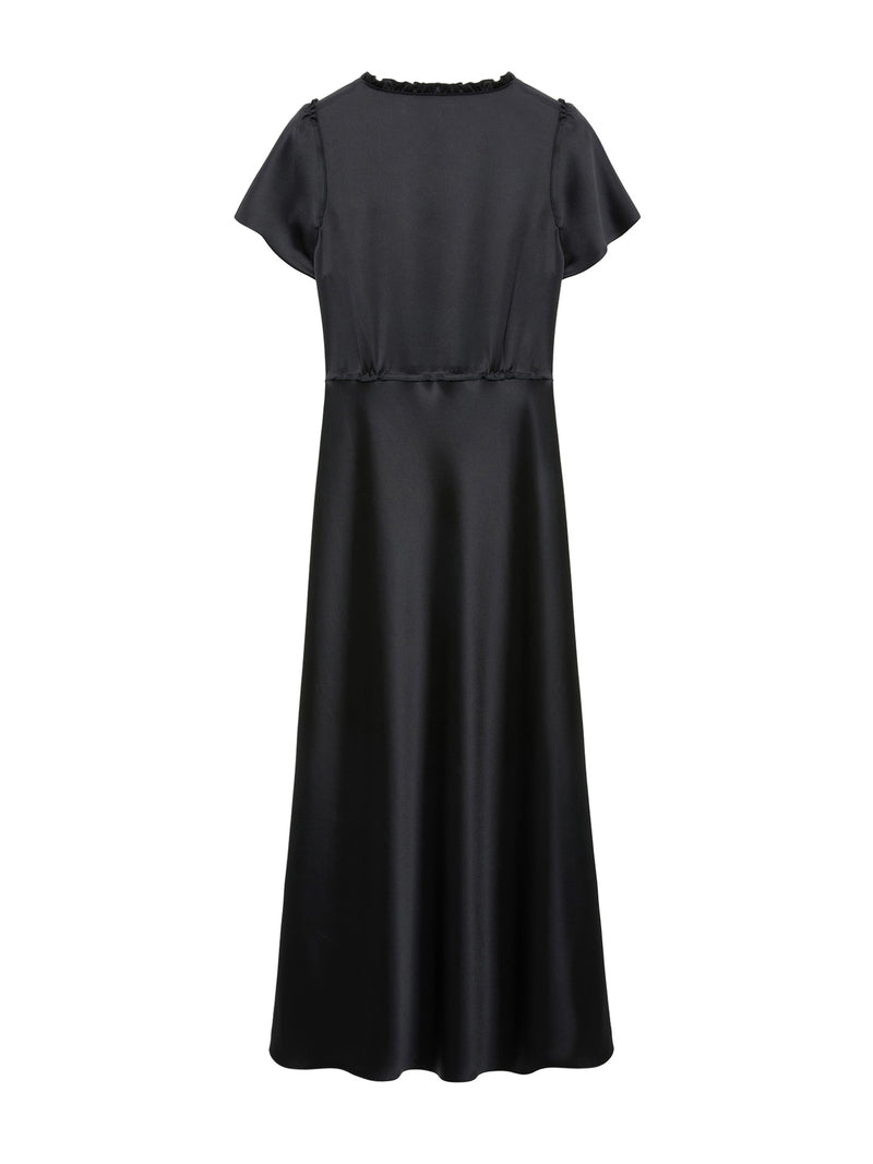 Shiny statement midi dress, black
