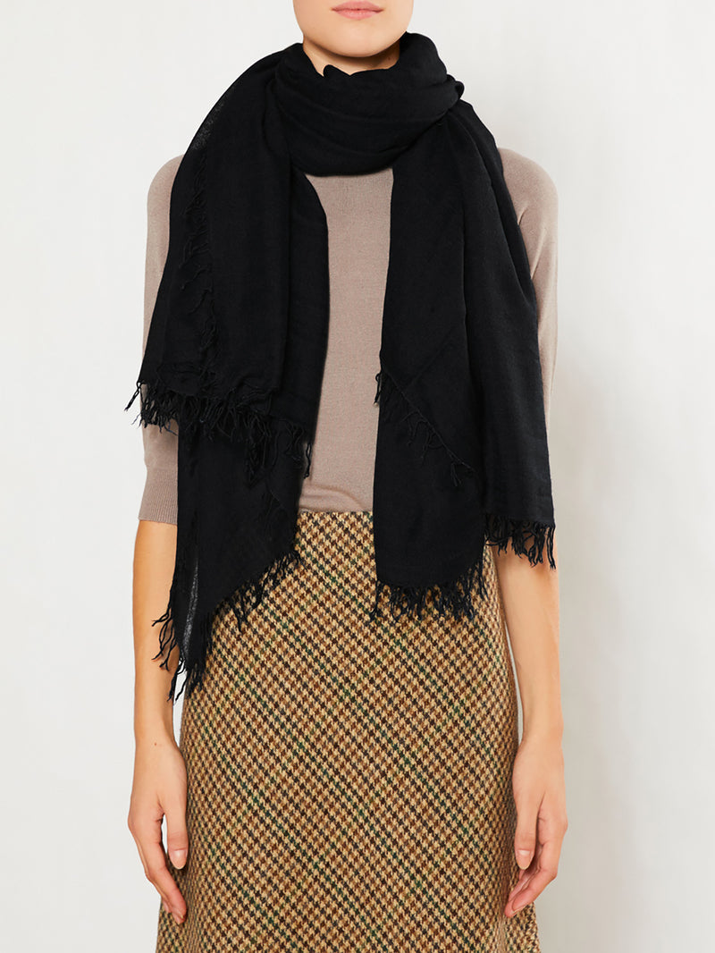 Enrica cashmere scarf (165x165cm), black
