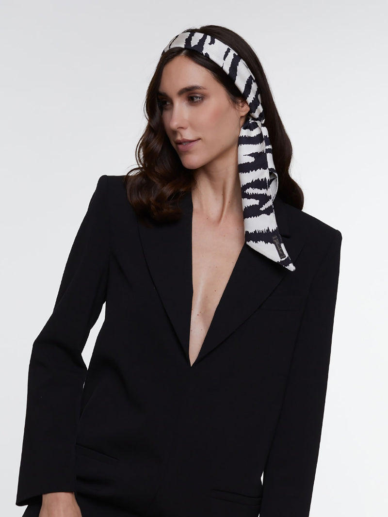 Savana silk scarf (30x125cm), zebra