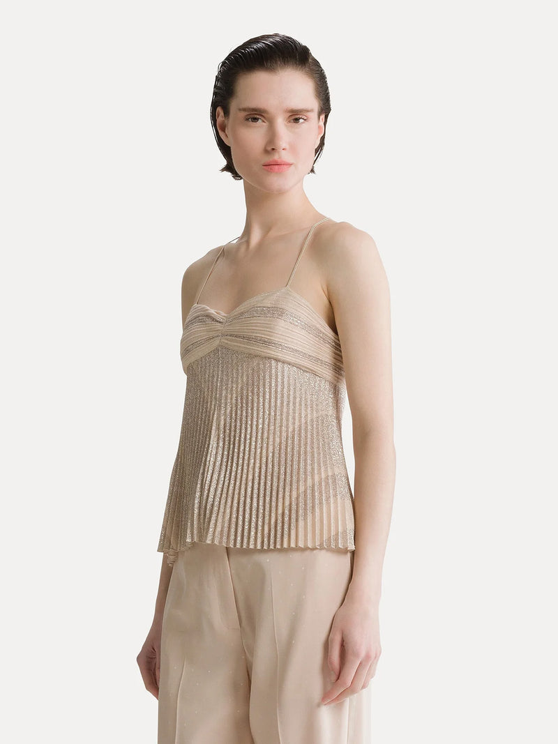Rising sun soleil plisse' top, light pink