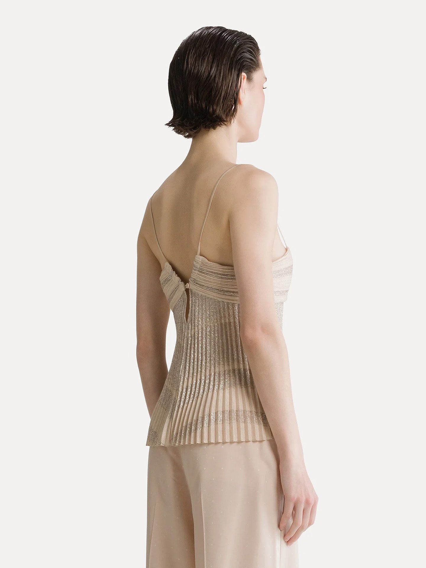 Rising sun soleil plisse' top, light pink