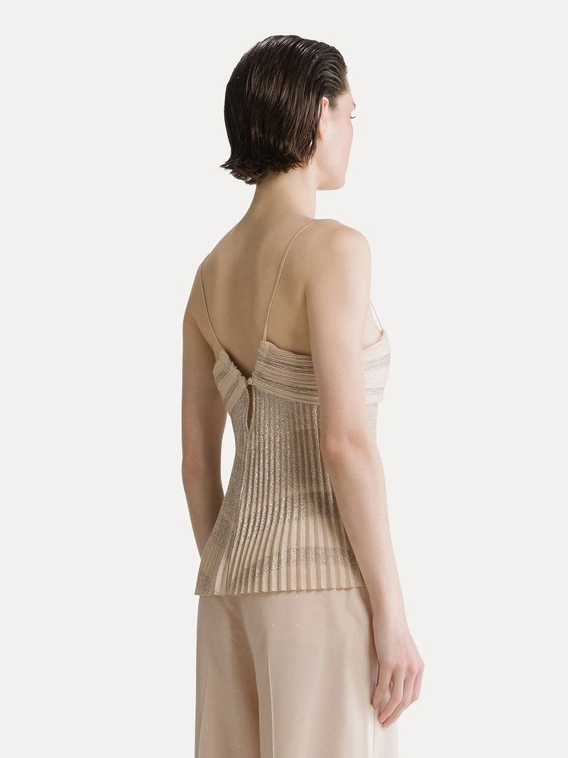 Rising sun soleil plisse' top, light pink