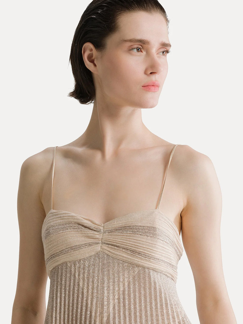 Rising sun soleil plisse' top, light pink