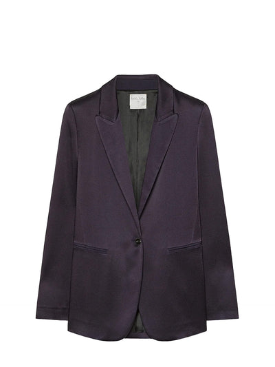 Shining envers satin blazer, navy