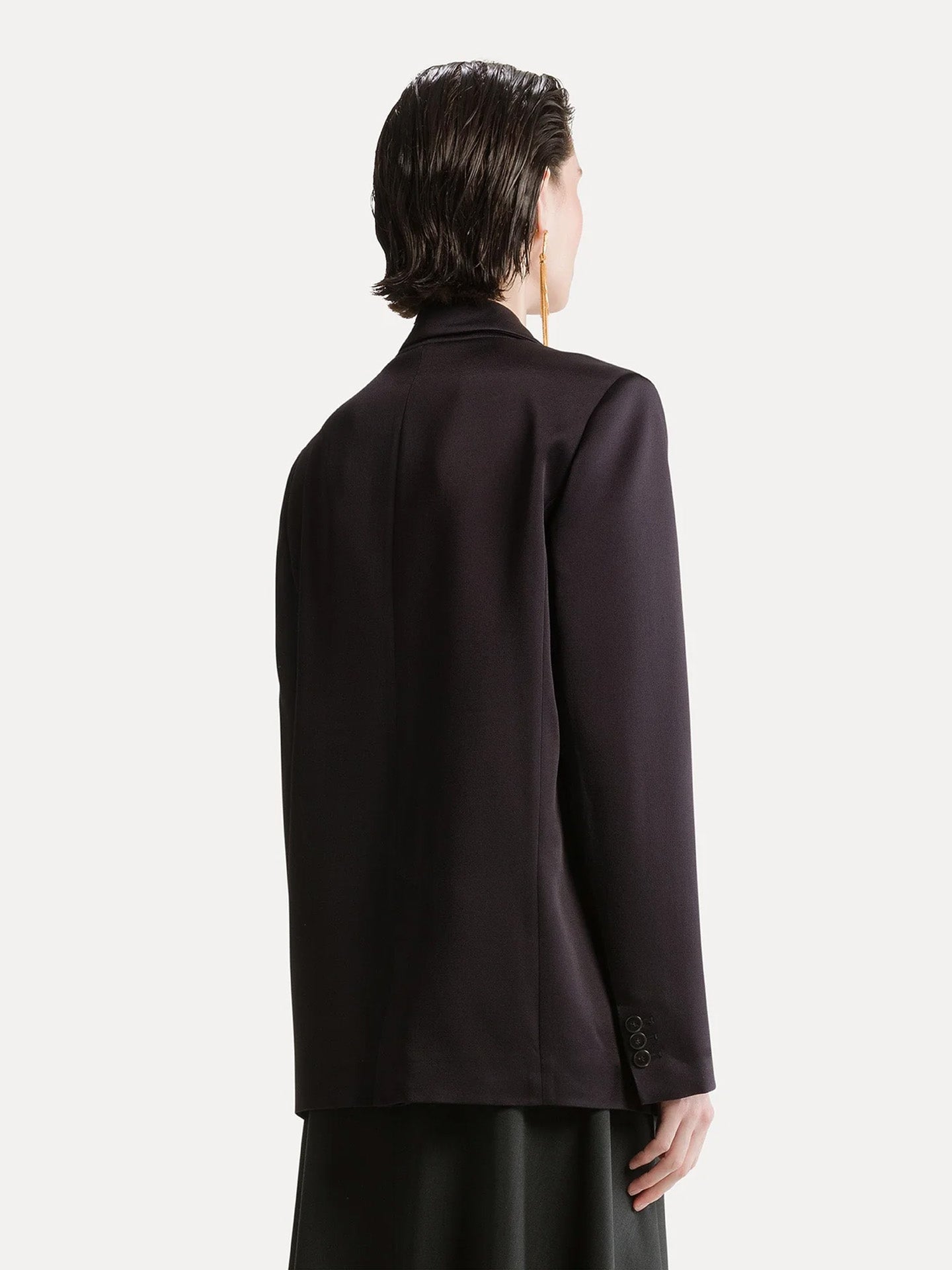 Shining envers satin jacket, navy