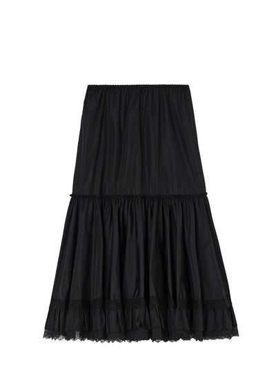 Flyweight nylon habotai skirt, black