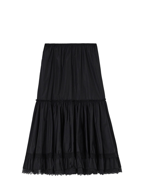 Flyweight nylon habotai skirt, black