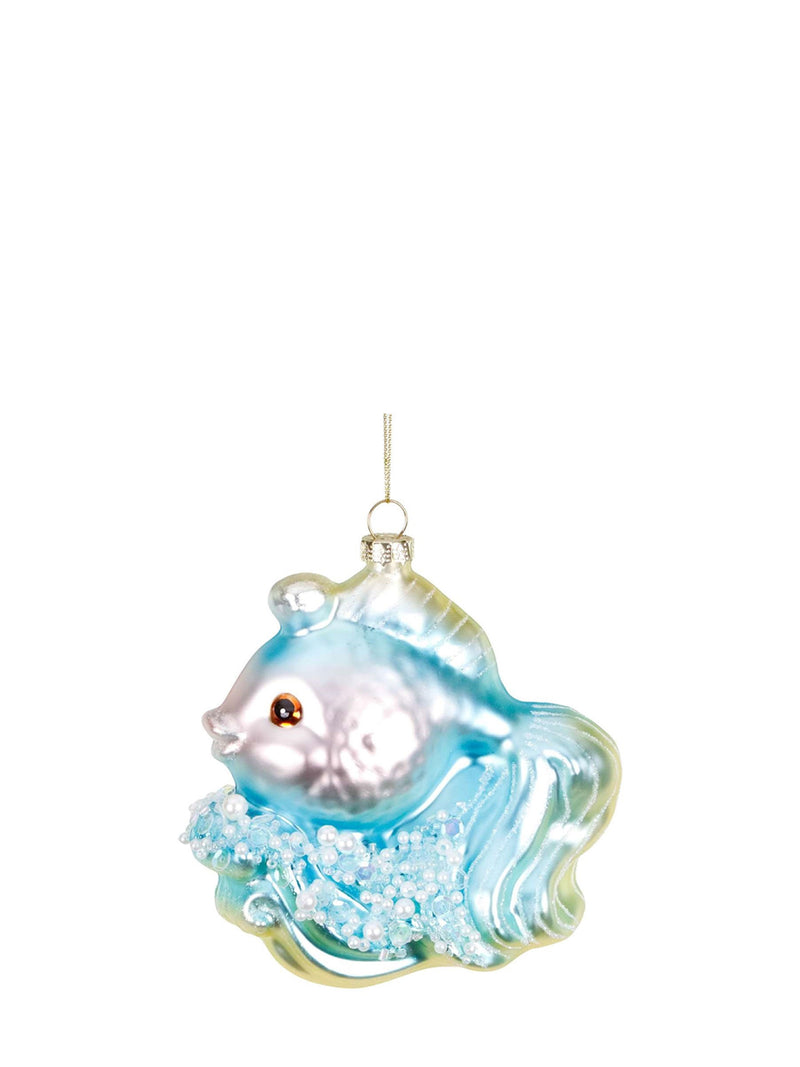 Sequin Eleganza fish glass ornament (11,5 cm)