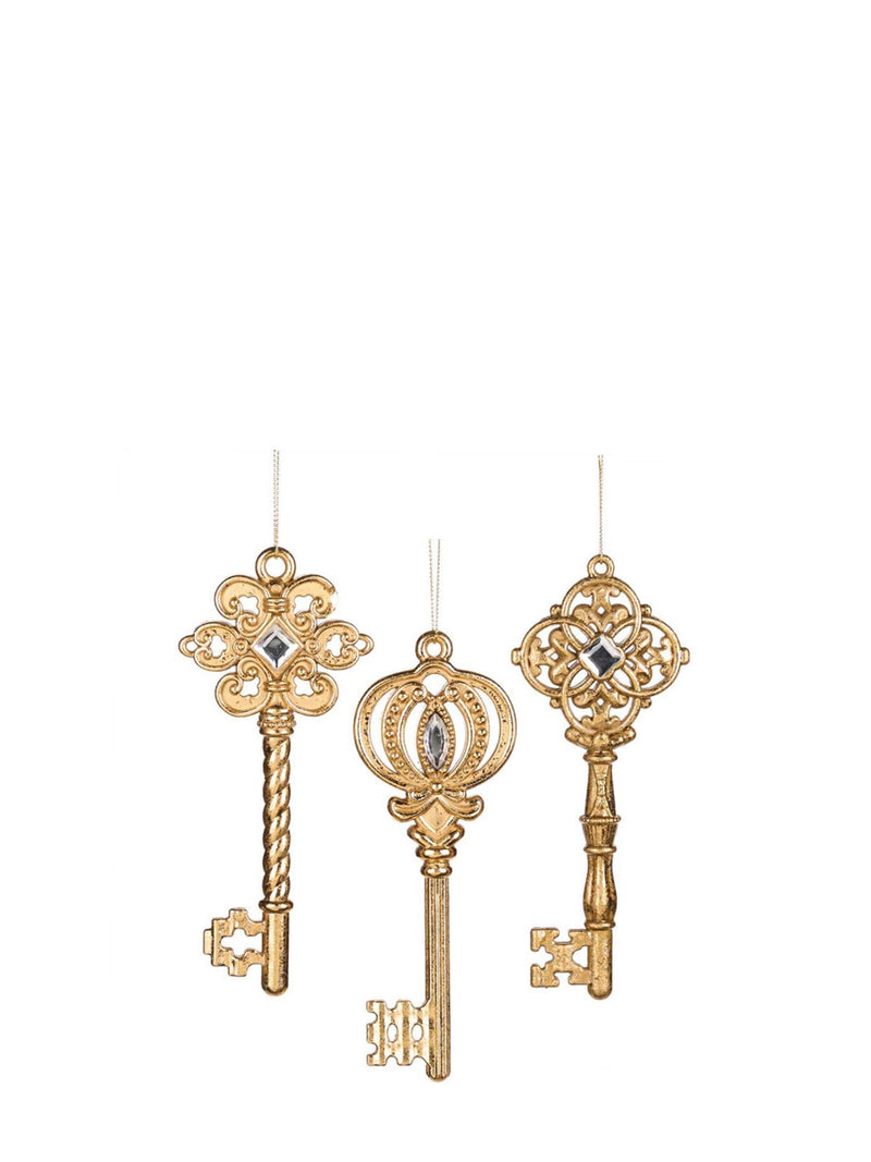 Gold jewel key ornament, crown (16,5 cm)