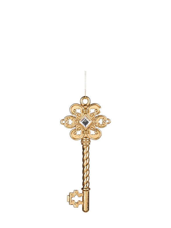 Gold jewel key ornament, filigree (16,5 cm)