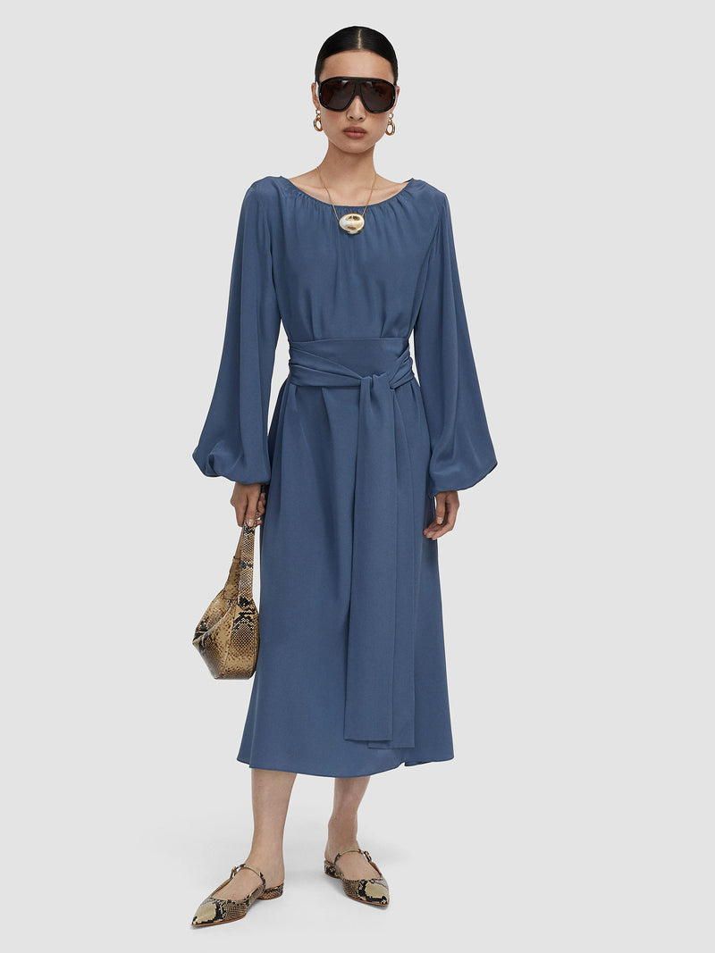 Cupid dress crepe de soie, mineral