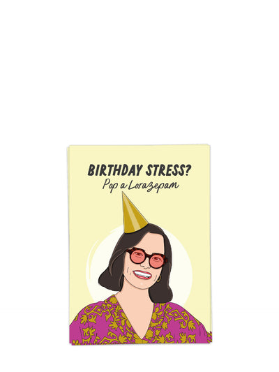 Birthday stress, birthday card (White Lotus)