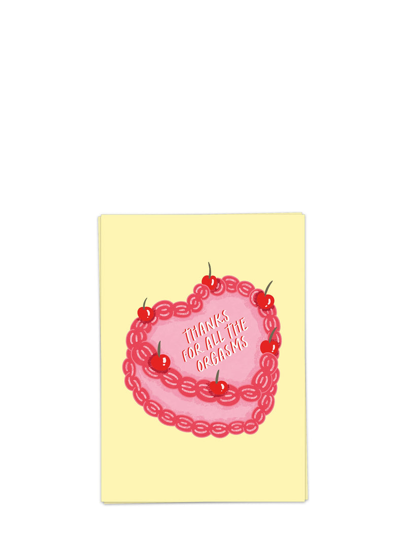 Orgasm cake birthday card