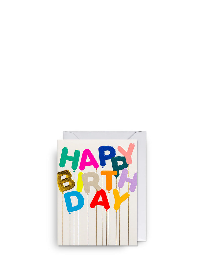 Happy Birthday Balloons, mini birthday card
